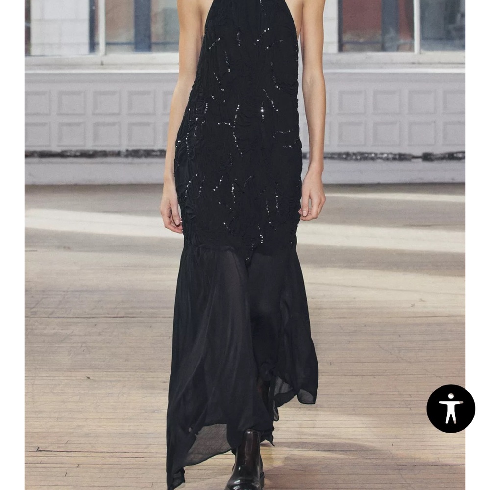 ZARA SEQUINNED HALTER DRESS ZW COLLECTION - Picture 16 of 16